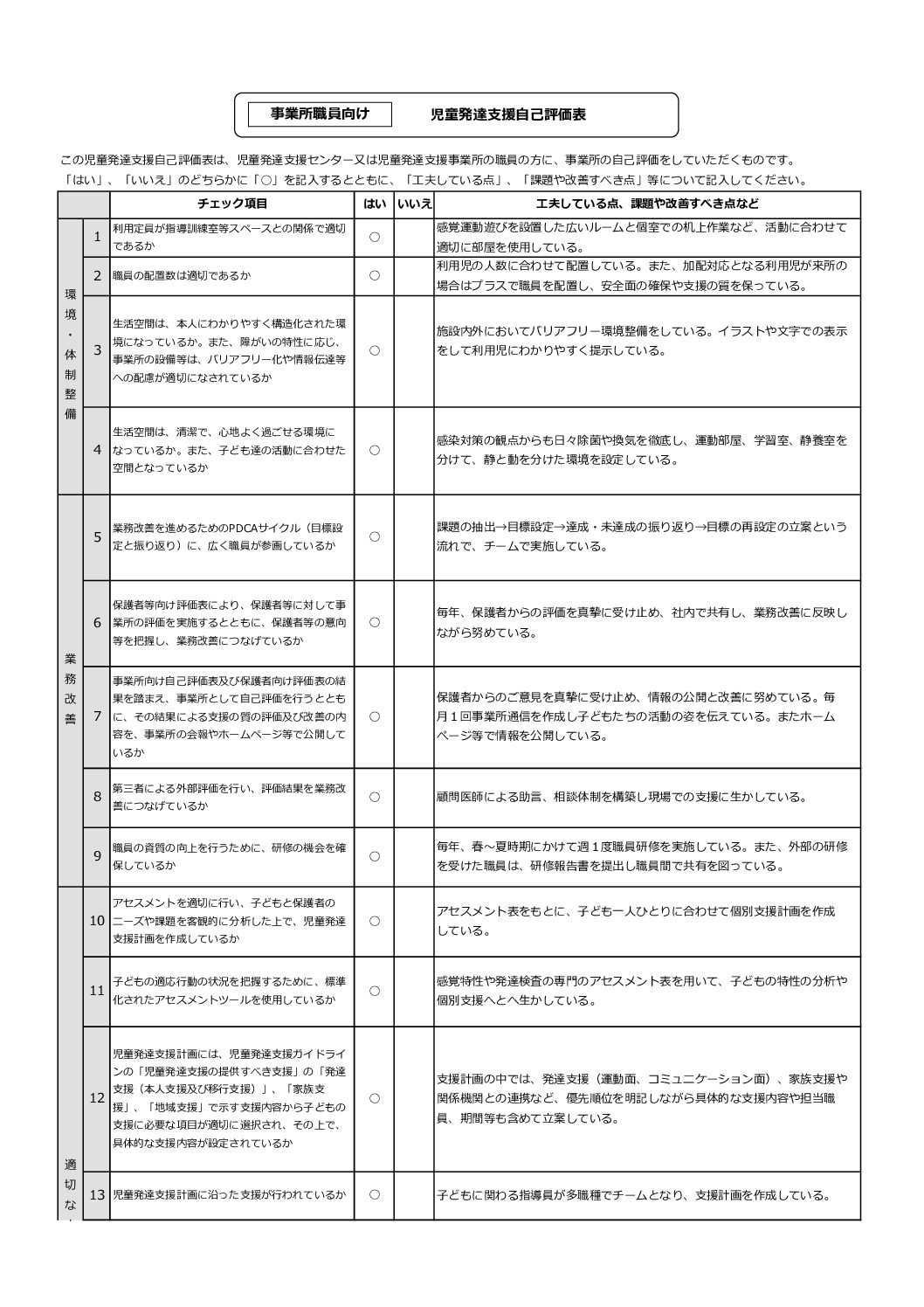【日出・事業所】児発　評価表